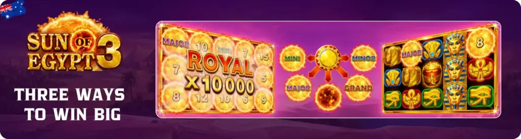 Sun of Egypt 3 jackpot, mystery and free spins