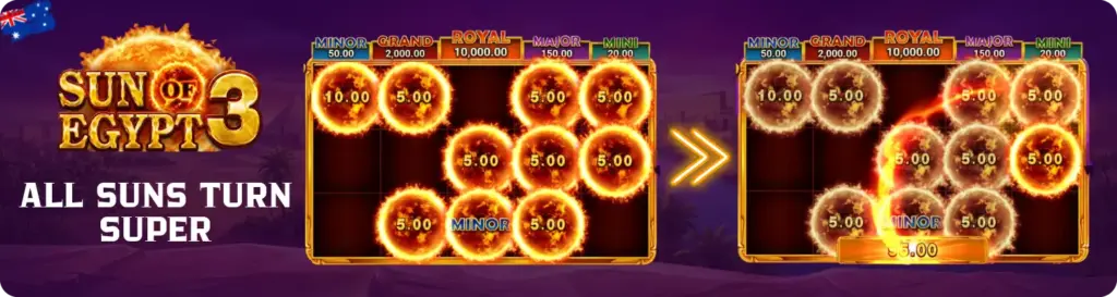 Sun of Egypt 3 bonus round with special symbol